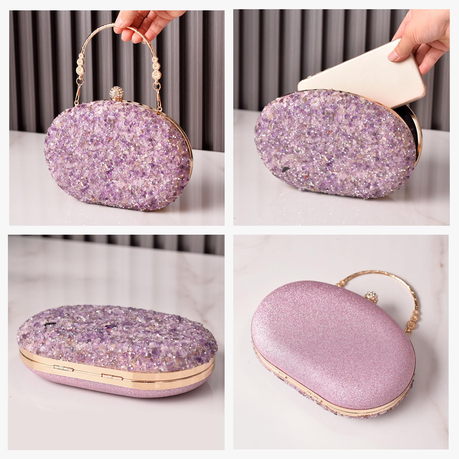 CORIOS Lentejuelas Clutch para Mujer Bolsa de Noche Bolso de Boda Bolsa de Cadena Pequeña Bolso de Fiesta Lujoso Bolso de Hombro Elegante Fiesta de Graduación Banquete Bolsos Bandolera Multicolor