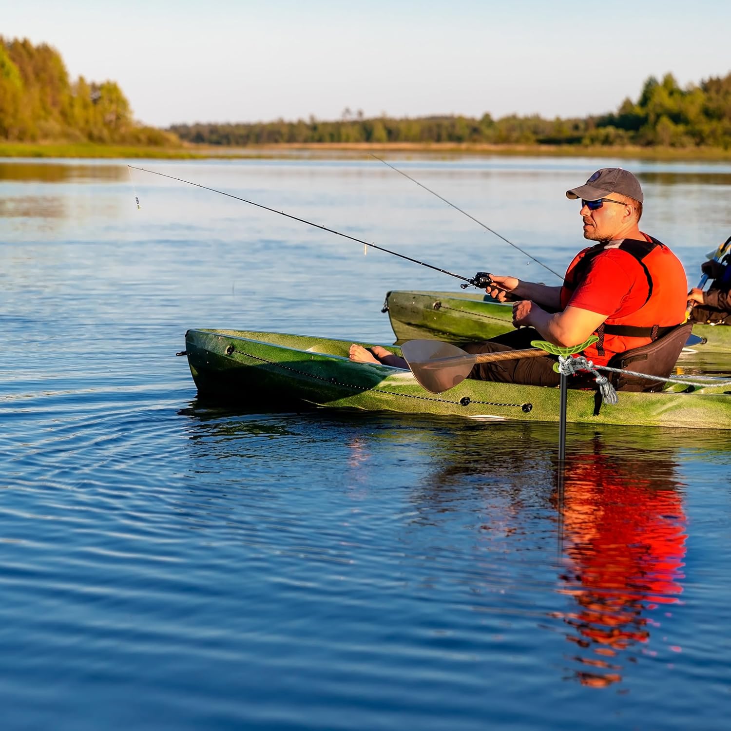 8.63ft/12.3ft Shallow Water Anchor Pole, Fiberglass Push Poles for Boat with T-Handle & 316 Stainless Tip, Corrosion-Resistant Sand Anchor for Beach Kayak, Gloves Included