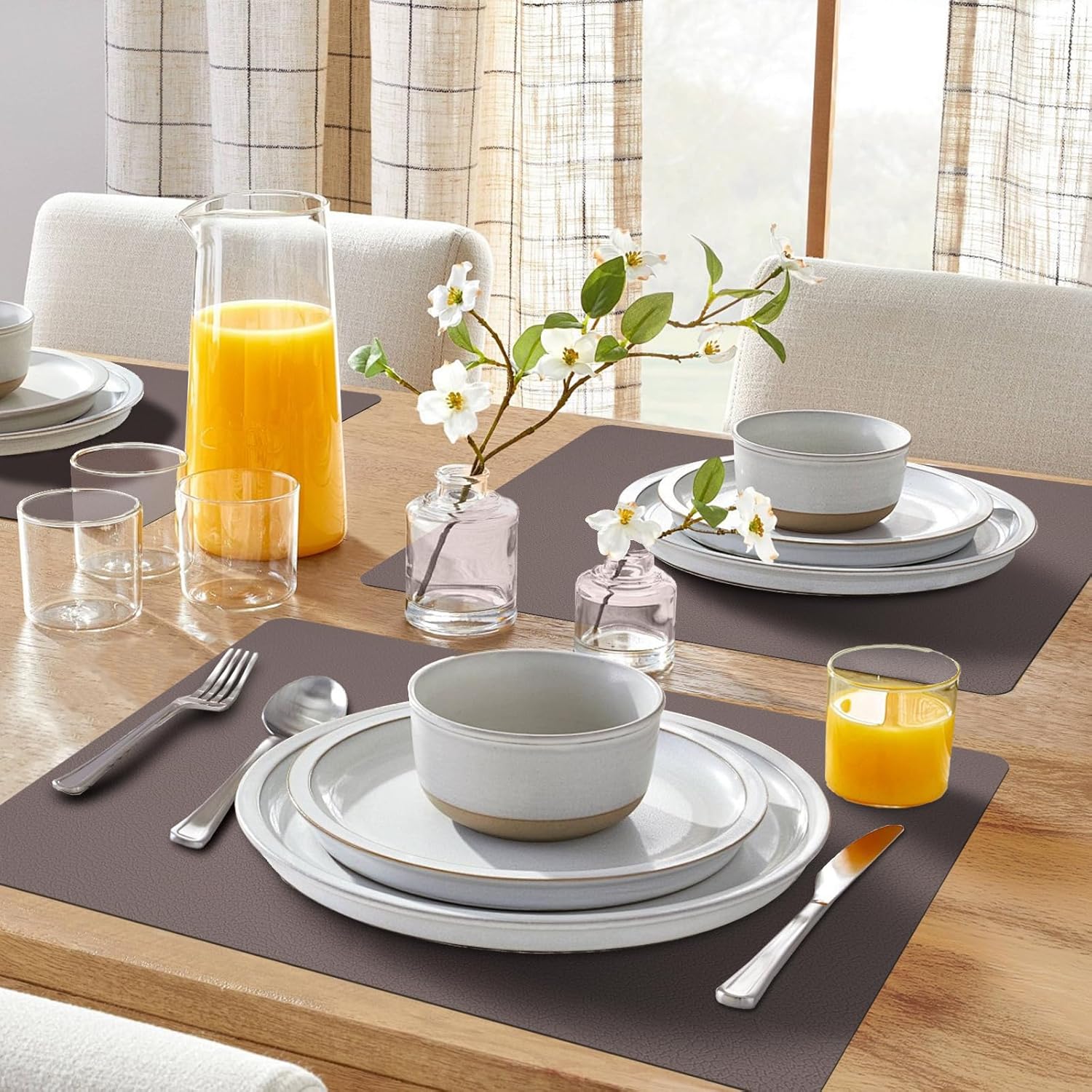 Silicone Placemats Set of 4, Heat Resistant Table Mats,Non-Slip Mats,Waterproof Placemats,Easy to Clean,Dustproof Mats,Perfect for Indoor & Outdoor Dining,12.6 x 17.7 inches by Siliconty (Dark Purple)