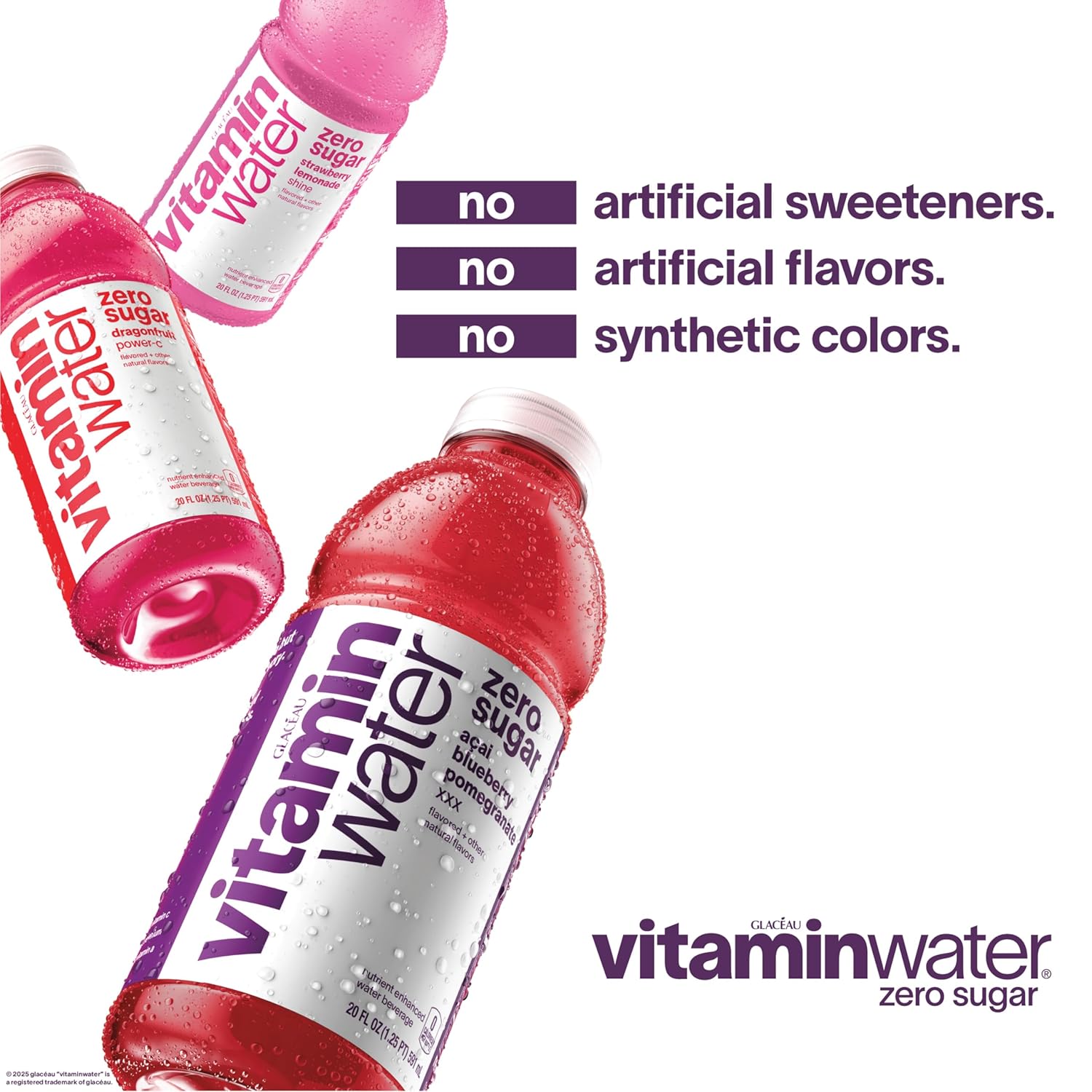 vitaminwater Zero Sugar Pineapple Passionfruit Re-hydrate Nutrient Enhanced Water Bev. 20 oz. 12 pack