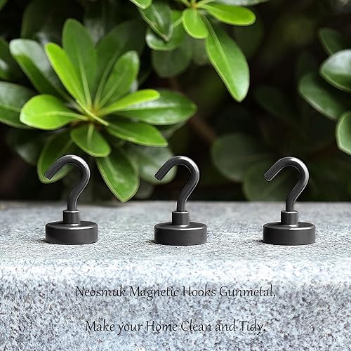 Vista 169 de NEOSMUK - Ganchos magnéticos de alta resistencia con imanes extrafuertes para colgar en refrigerador, crucero, cabinas o parrilla, color blanco