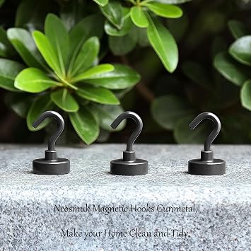 Neosmuk Magnetic Hooks, 40lb Heavy Duty, Grey, 10 Pack
