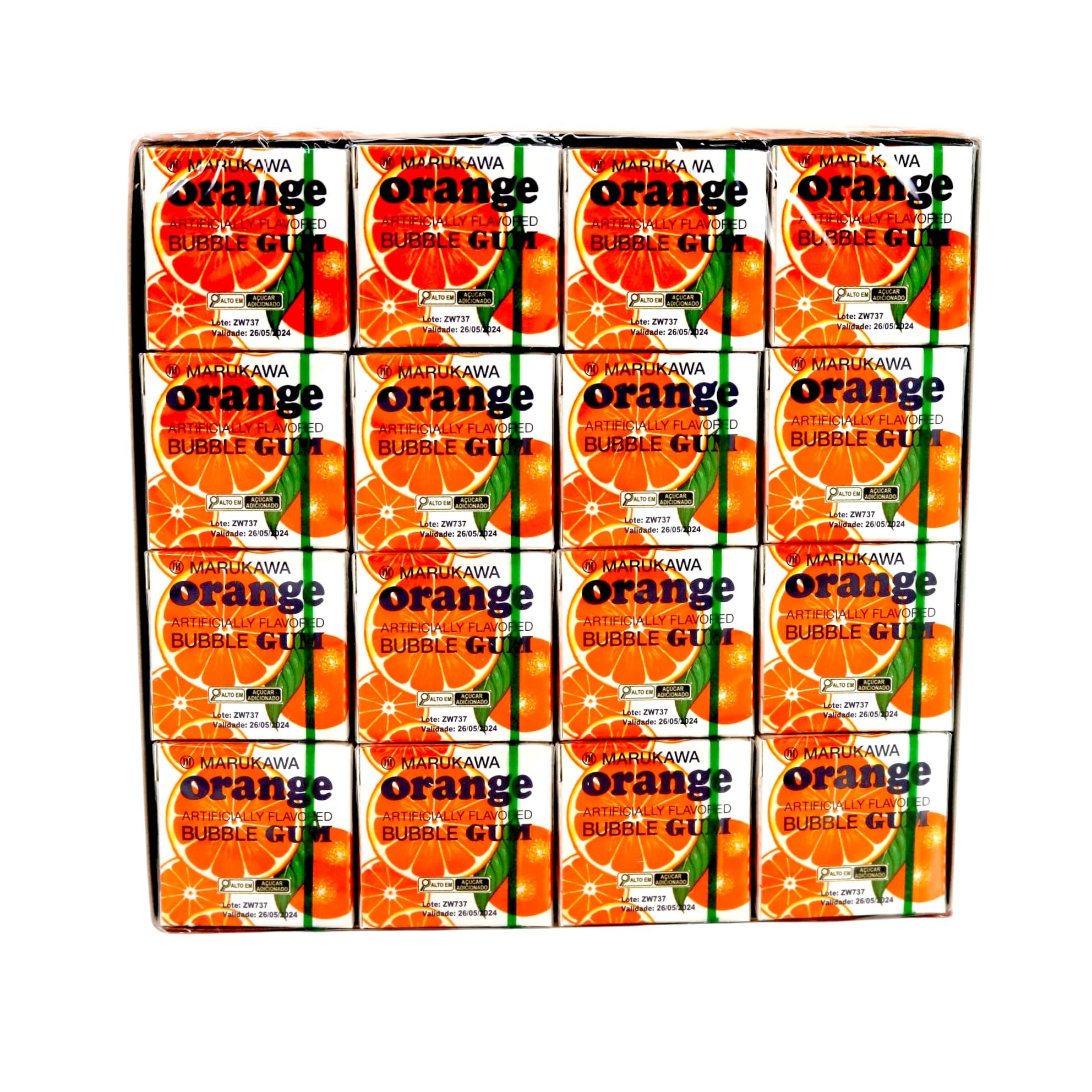 Authentic Japanese Marukawa Orange Flavored Fusen Gum 48 Packs