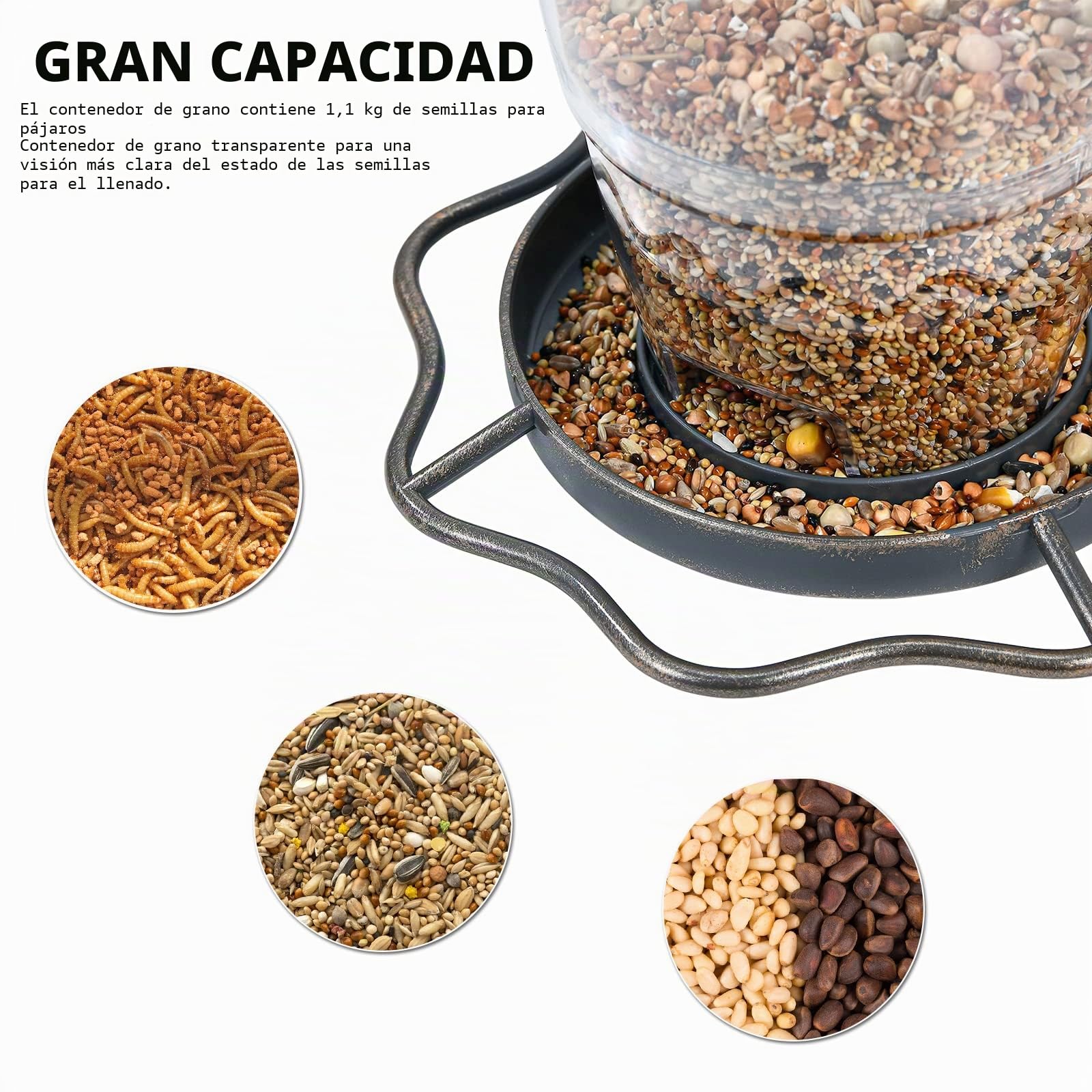 SANOTO Comedero Pajaros Exterior Gran Capacidad Comedero Colgante para Pájaros Comedero Pajaros Jardin Balcón Exterior Impermeable Comedero Pajaros Silvestres - Decoracion Jardin