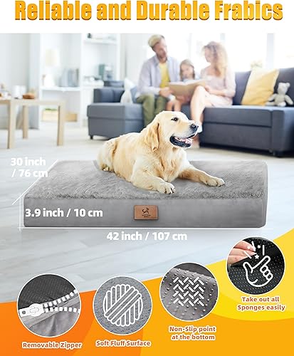 Miniatura 4 de Sytopia Camas ortopédicas indestructibles para perros grandes, a prueba de mordidas, almohadilla para jaula de mascotas de 42 pulgadas, funda
