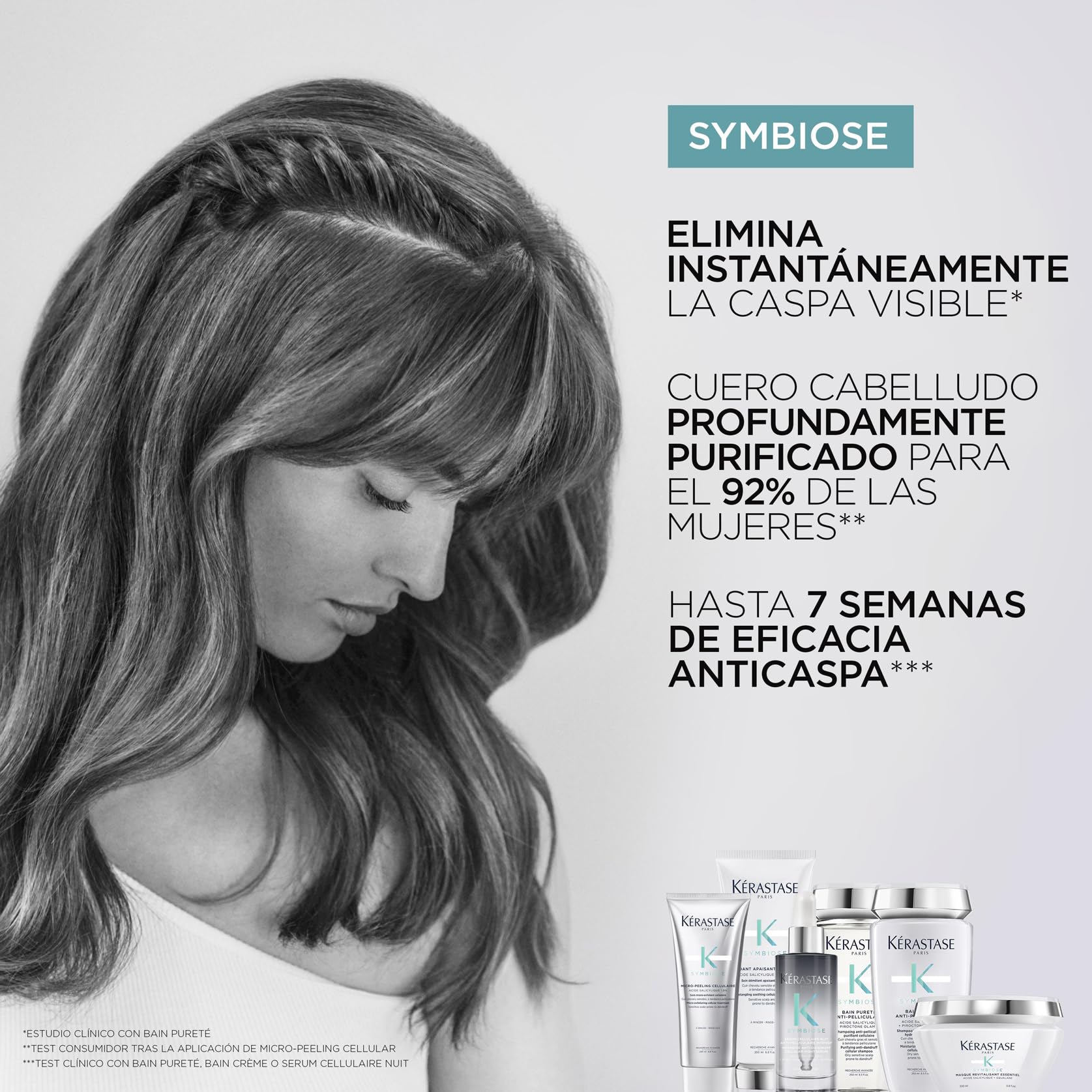 Kérastase Symbiose, Rutina Exfoliante y Purificante, Exfoliante, Champú anticaspa, Mascarilla Nutritiva y Sérum reequilibrante, Para cuero cabelludo sensible