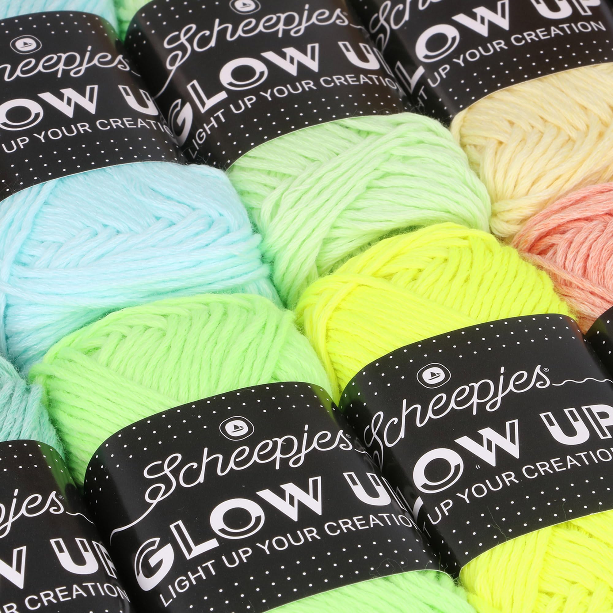 Scheepjes Glow Up Farbpack 10x25g - Bunte Garne für kreative Projekte