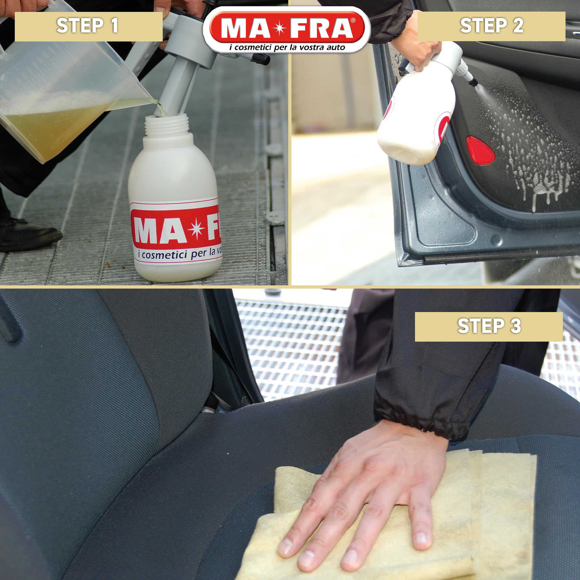 Ma-Fra, Pulimax 2.0, APC nettoyant universel pour l'intérieur des voitures, idéal pour le nettoyage du skaï et des textiles, élimine la saleté et les odeurs, format 4500 ml