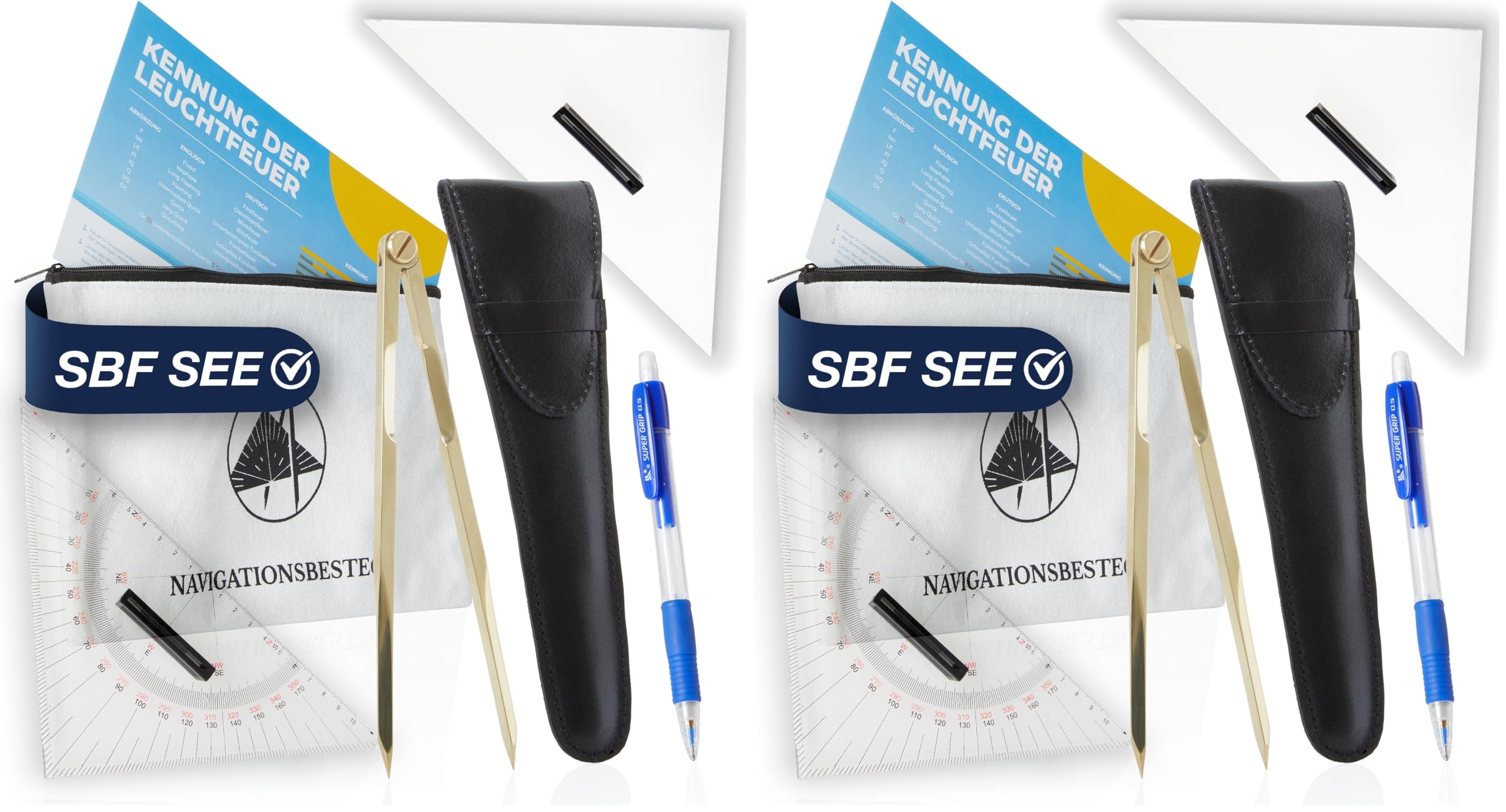 Navigationsbesteck für den Sportbootführerschein I SBF See & Binnen l SKS See l Set