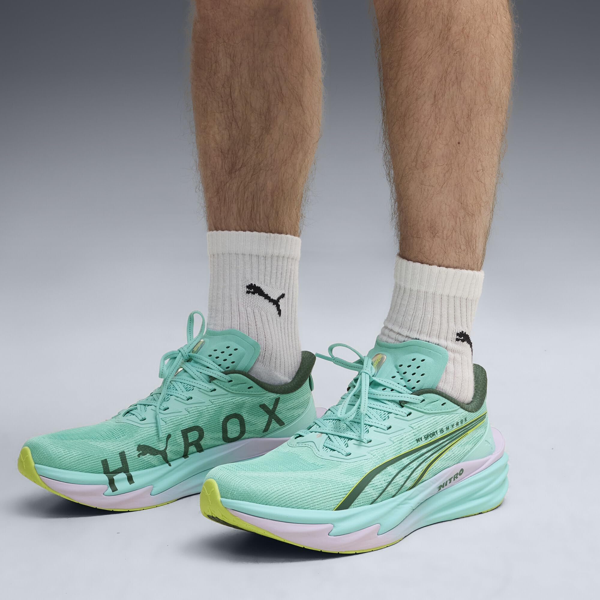 PUMA Deviate Nitro 4 Hyrox Zapatillas para Correr Zapatilla Neutral Hombres Turquesa - Intense Mint-Light Lavender 44