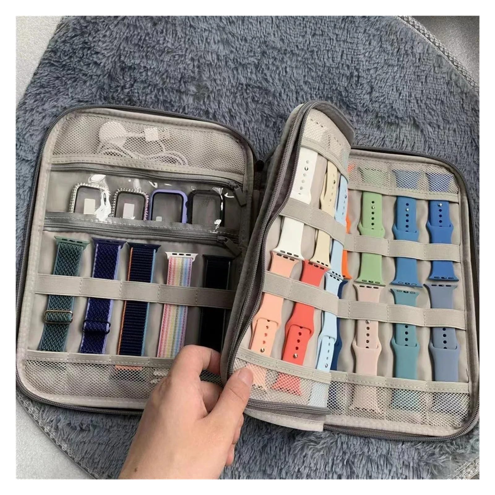 Aufbewahrungstasche for Uhrenarmbänder, for 35, tragbare Organizer-Tasche, kompatibel mit Uhrenarmbändern, Headsets und anderem Zubehör zur Aufbewahrung von Uhren(Gary)