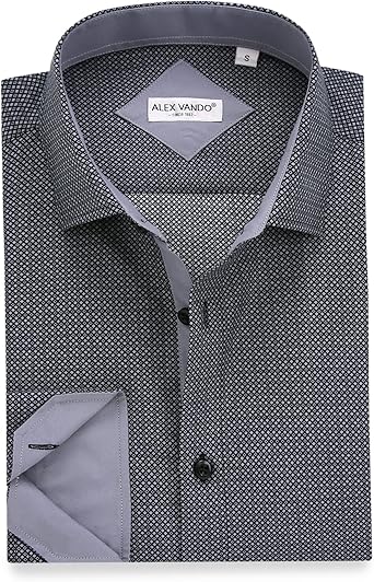 Alex Vando Mens Printed Dress Shirts Long Sleeve Regular Fit Button Down Shirt