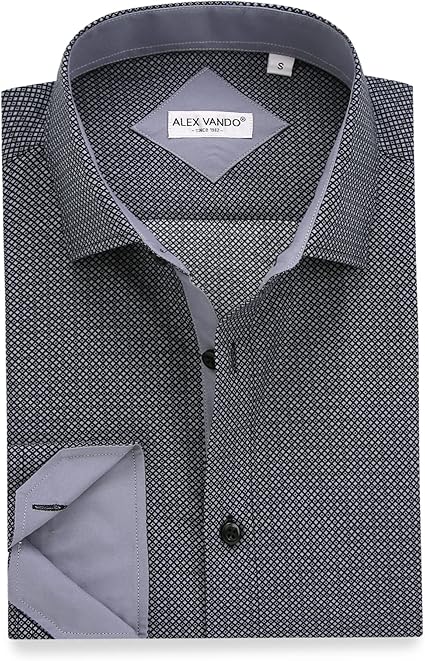 Alex Vando Mens Printed Dress Shirts Long Sleeve Regular Fit Button Down Shirt