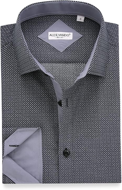 Alex Vando Mens Printed Dress Shirts Long Sleeve Regular Fit Button Down Shirt