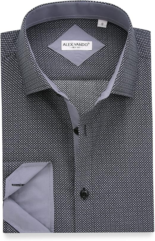 Alex Vando Mens Printed Dress Shirts Long Sleeve Regular Fit Button Down Shirt