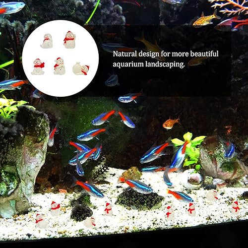 Miniatura 4 de balacoo 5pcs muñeco de nieve figura de Navidad mini estatua acuario adorno pecera mini estatua decoración micro paisaje escena diseño decoración