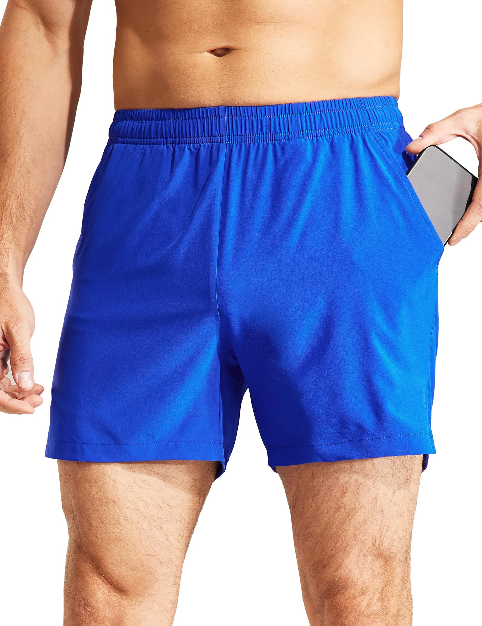 Haimont 5 Inch Mens Dry Fit Running Athletic Shorts with Pockets, Water Resistant Lightweight Quick Dry Gym Workout Shorts