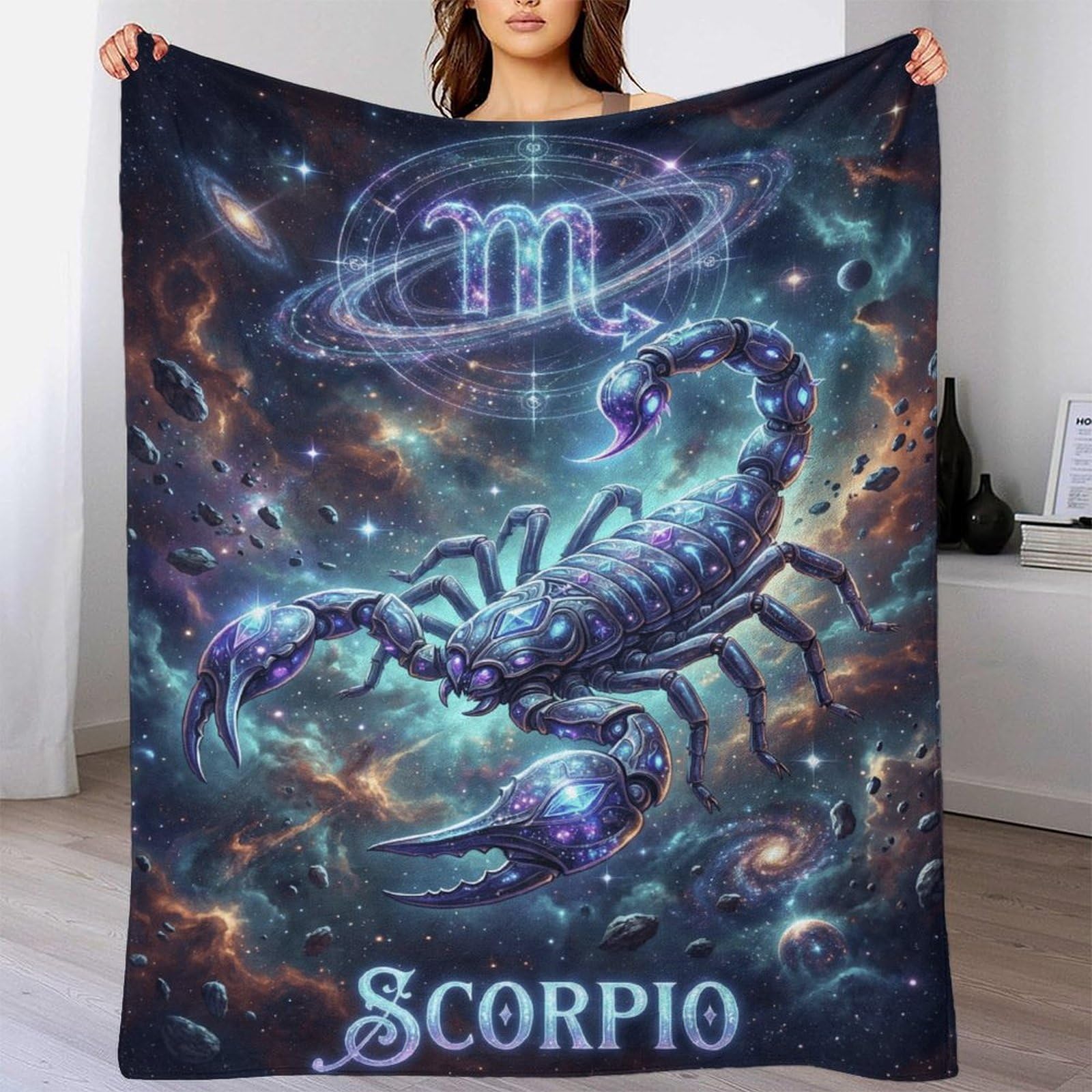 H3B8U2Y5 Scorpio Zodiac for for Flannel Throw Blanket, Bedroom Nap Use