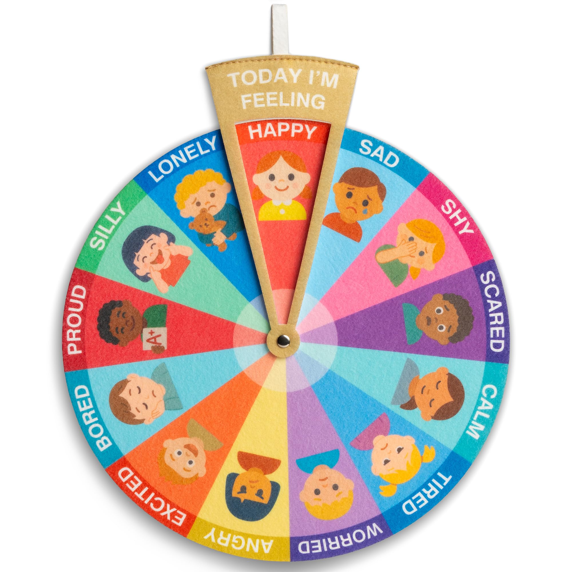 Feelings Wheel Therapy Tabletop Decor, Wooden Double-Sided Mental Health Mood Chart With Stance As A Consulting Therapists, Social Workers, School Counselors, And Home Office Decor(10.6In - View #3