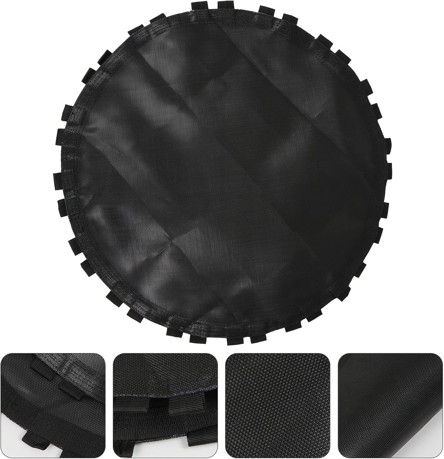 Heavy-Duty Round Trampoline Replacement Jumping Mat Ring Hooks Uv-Resistant Mesh for Outdoor Backyard Fitness and Bounce