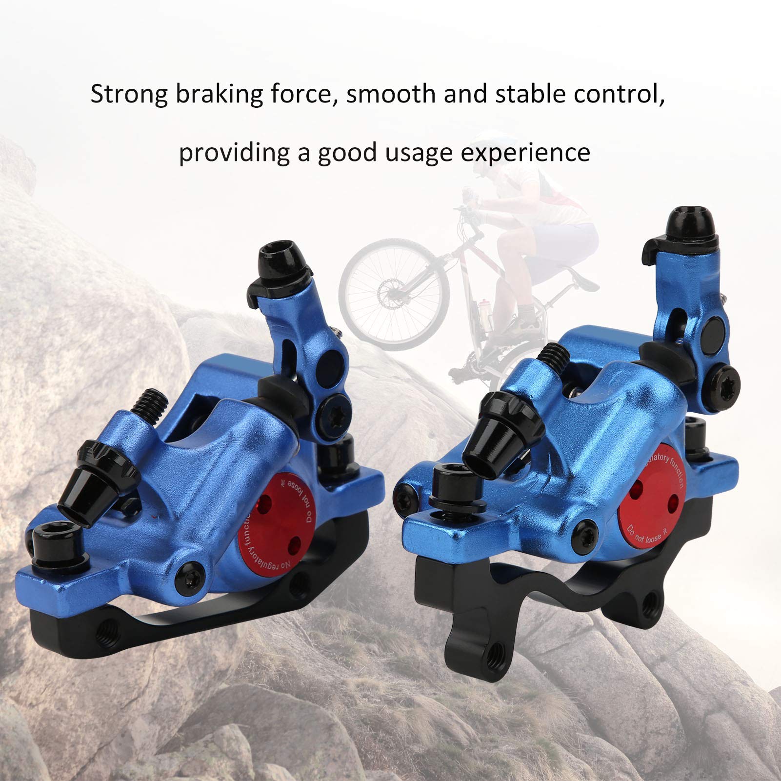 2 pièces étriers de frein à disque hydrauliques de traction de ligne, dispositif de frein à disque de cyclisme en alliage d'aluminium, accessoire de vélo pliant pour vélo d (Blue)