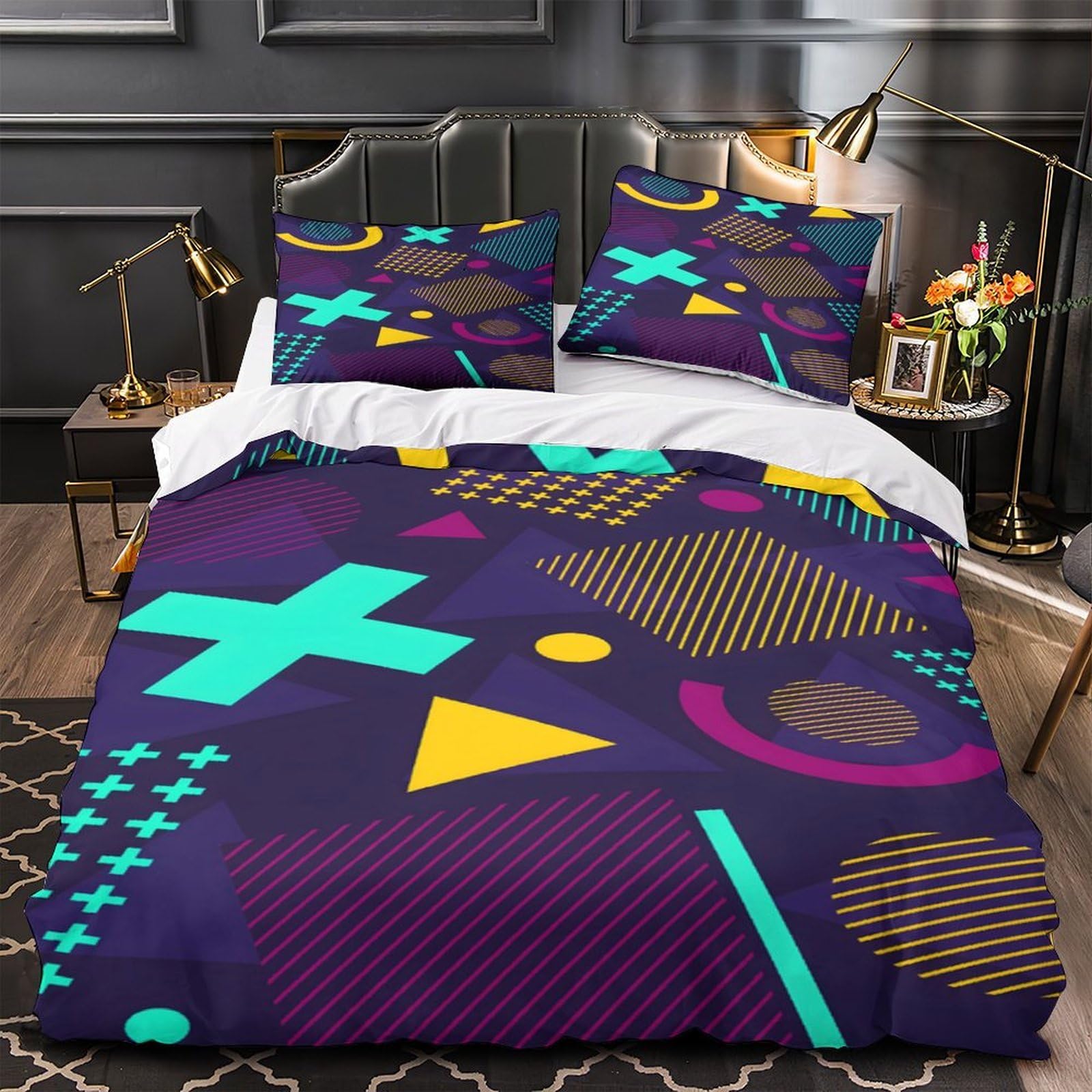 Housse de couette hypoallergique 3D microfibre ultra douce fermeture éclair