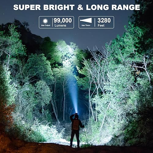 Miniatura 2 de Linterna frontal recargable superbrillante, 2 unidades de 99000 lúmenes con 7 modos, ajustable en 180 para la frente, impermeable, para camping,