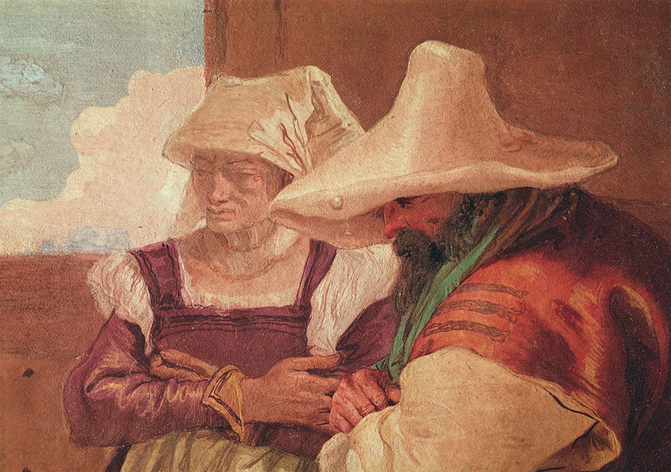 ARTXLXXBN Famous Painting Canvas Artwork Graffiti Print Detail of the Shepherds From Angelica and Medoro with the Shepherds by Battista Tiepolo Portrait Canvas Image for Home Decor 60x90cm