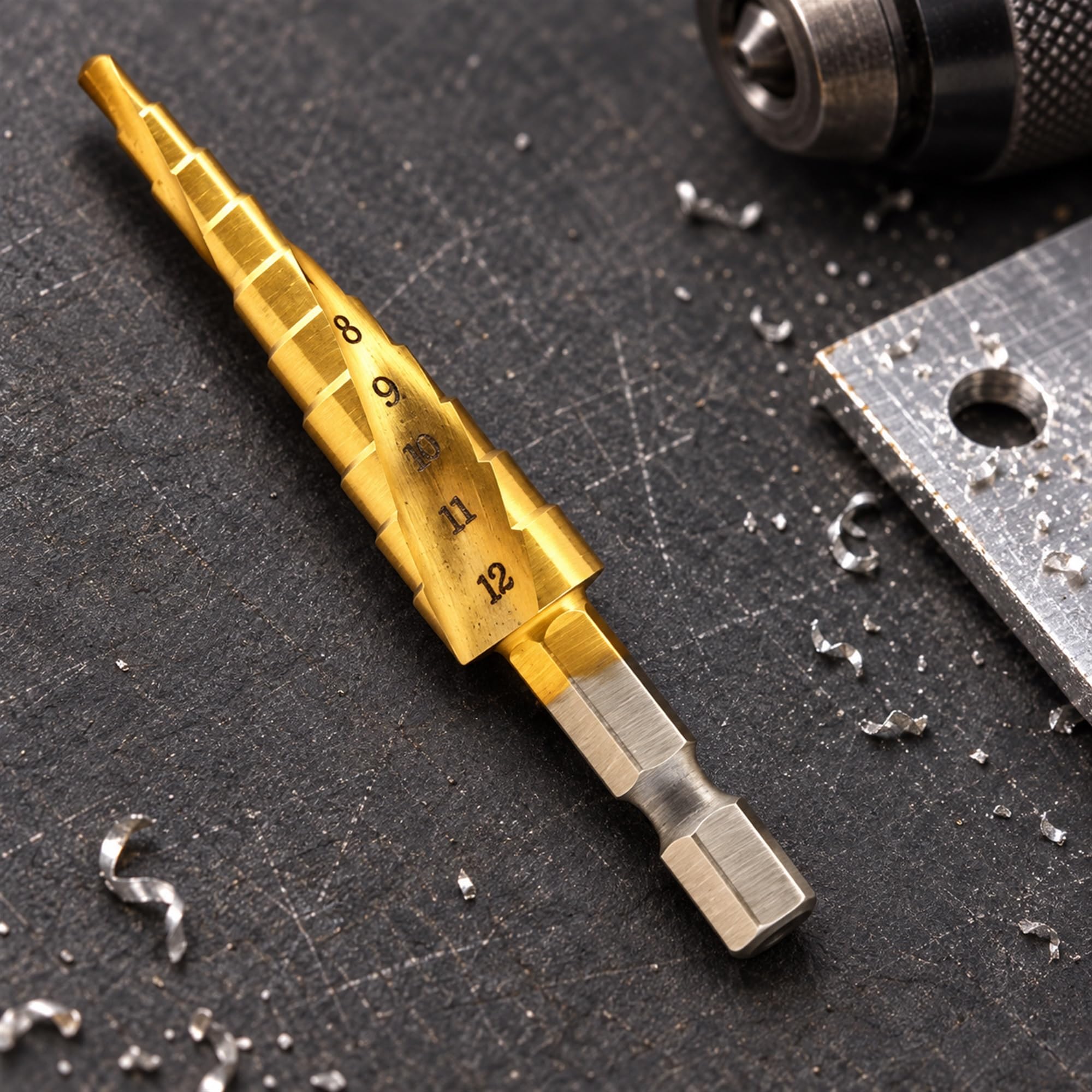 High Speed Steel Spiral Step Drill Bit for Metal, Wood and Plastic Drilling, Stepped Hole Making for Workshop Tasks