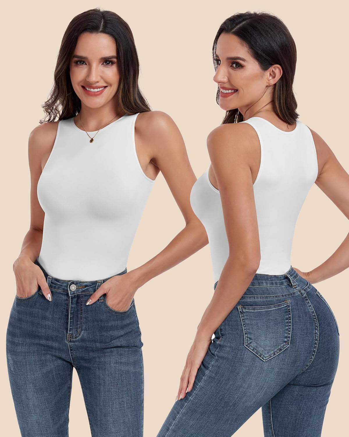 EUYZOU Women Shapewear Tummy Control Tank Tops Seamless Compression Tops Body Shaper Camisole - Image 2