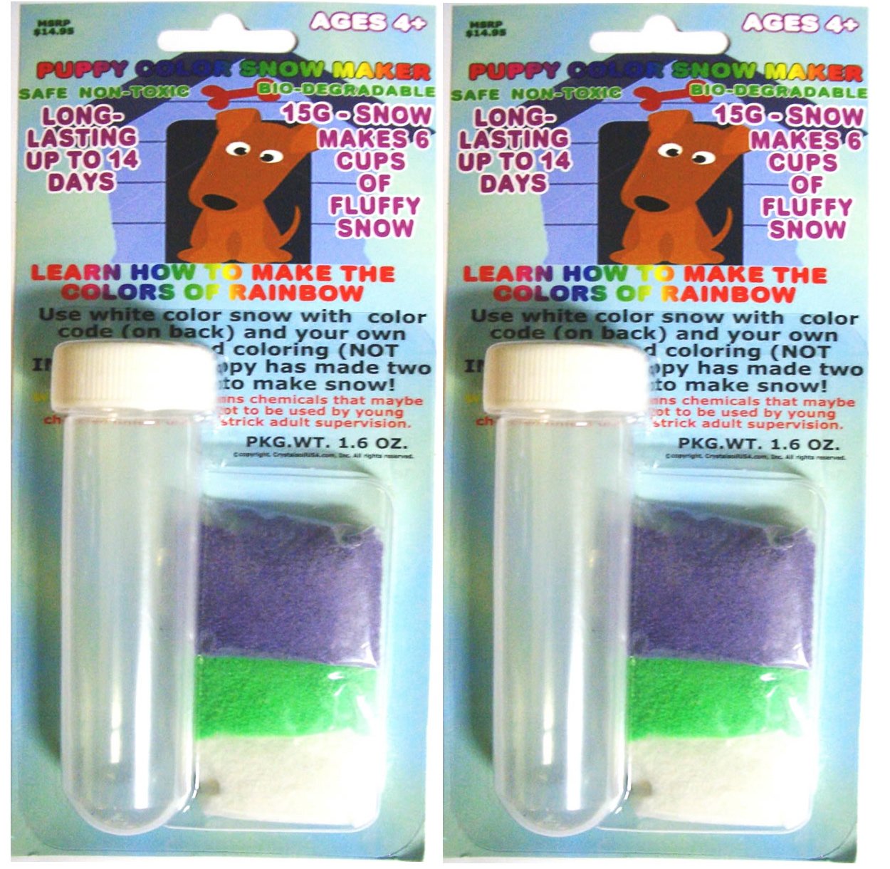 Colorful Instant Snow Powder 30g (2-Pack) with Test Tubes – Educational DIY Snow for Kids’ Parties, STEM Experiments, and Holiday Fun