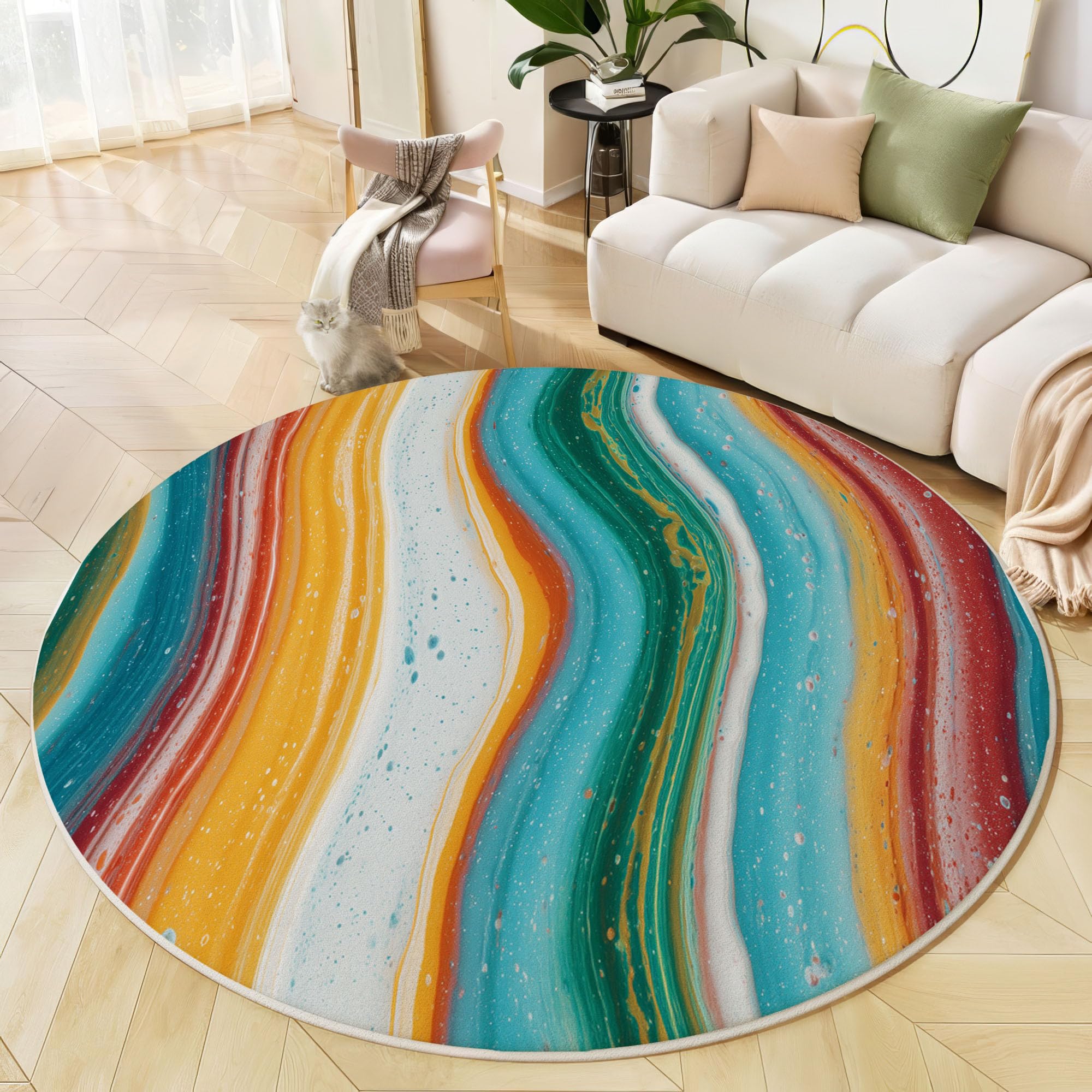 Tapis Rond Art Fluide 180cm