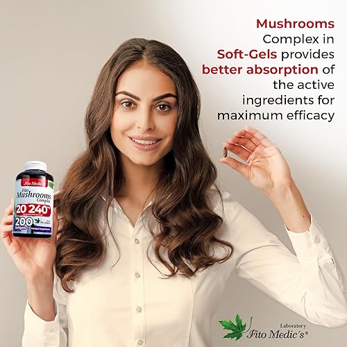 Miniatura 4 de Laboratorio  suplemento de hongos  complejo de hongos  200 cápsulas blandas  18 especies  hongos  Ultra alta absorción  melena de leones  reishi