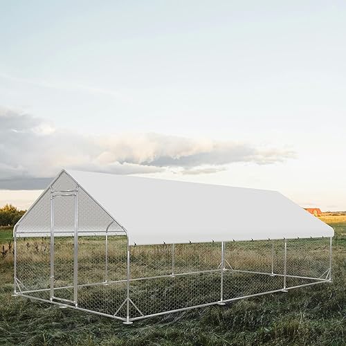 Miniatura 17 de Gallinero grande de metal, gallinero al aire libre, jaula para aves de corral en forma de espiral con cubierta impermeable y anti-ultravioleta