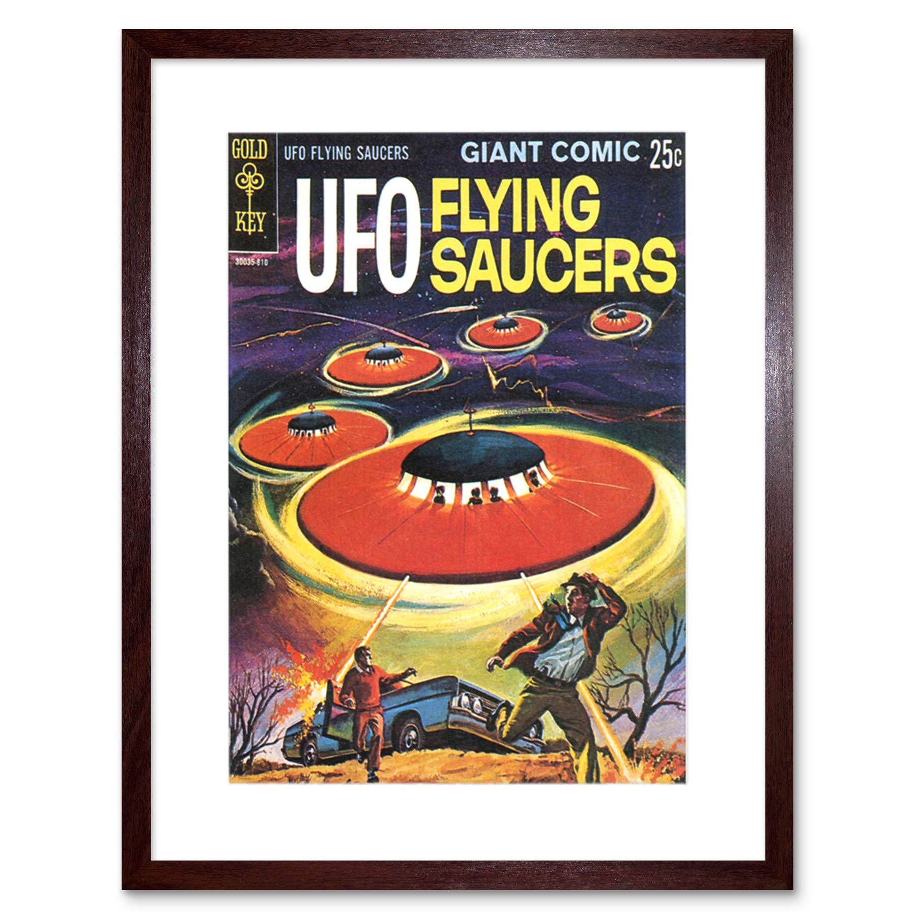 Wee Blue Coo Comic Book Cover Ufo Flying Saucers Alien Sci Fi Framed Wall Art Print