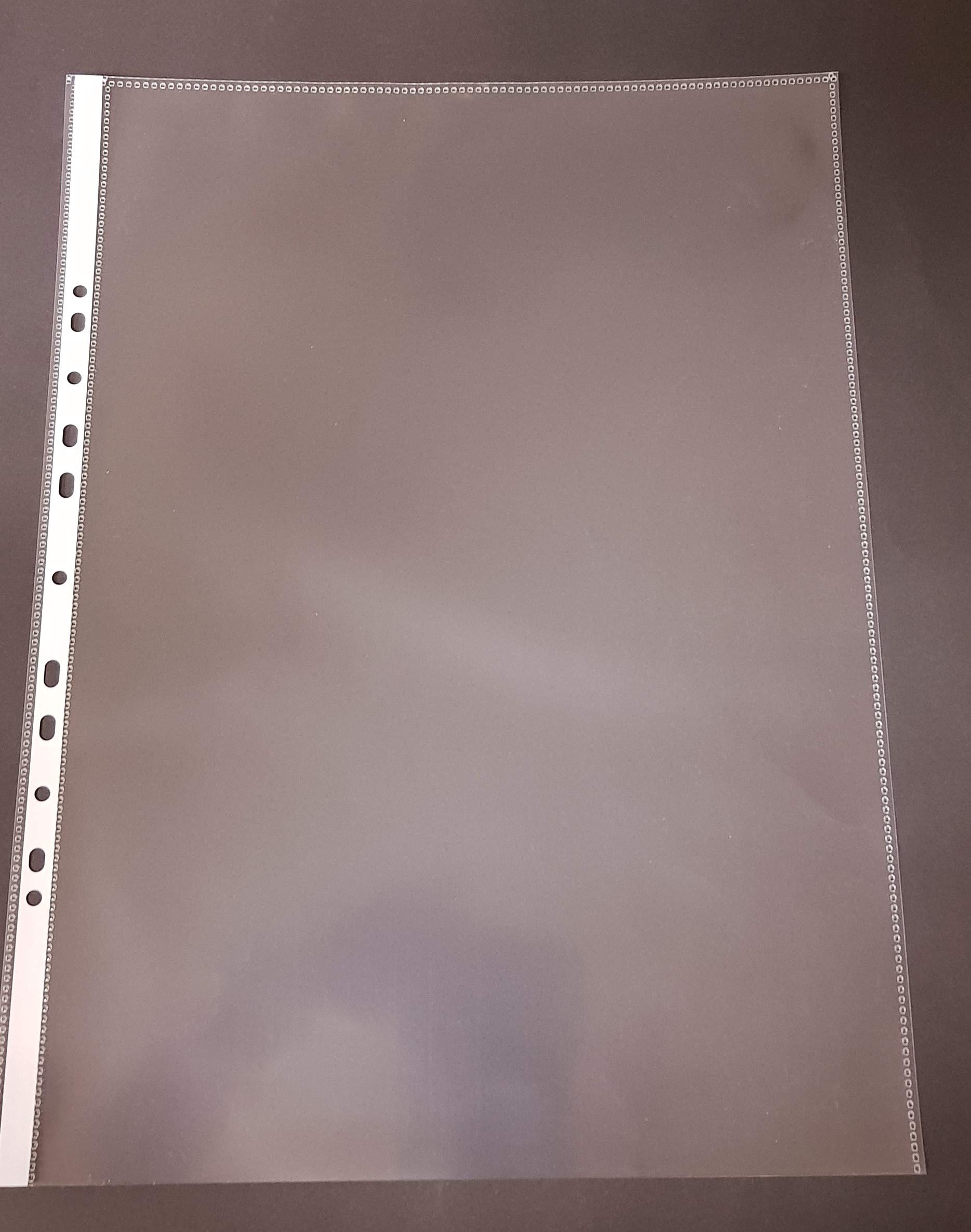 A3 Prospekthüllen super stark, 150my glasklar glatt, 100 St. | Extra dick (0,15mm), Dokumentenecht, Ohne Aufdruck, Ideal für Pläne im Querformat, Klarsichthülle mit Rand, Recycelbar