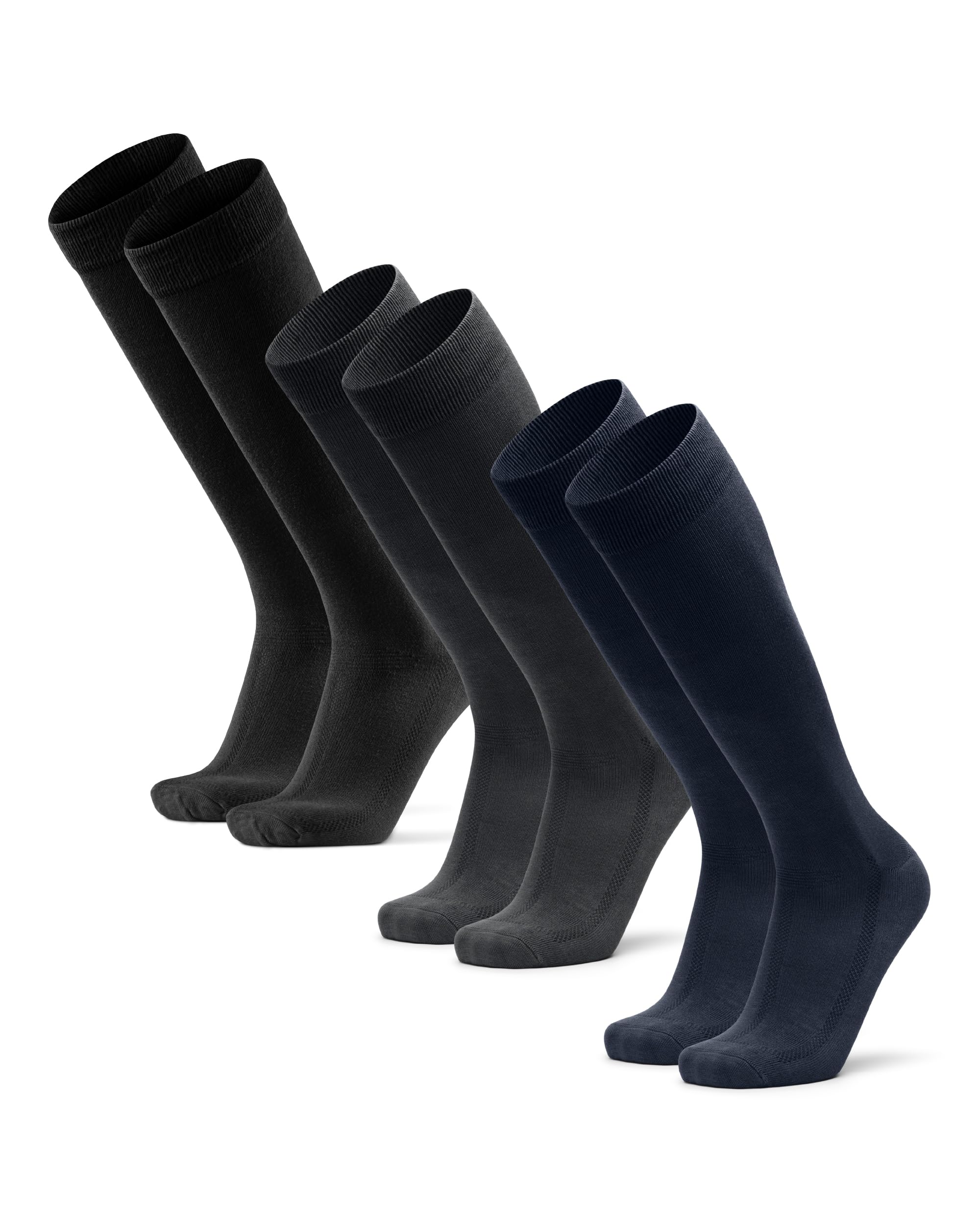 DANISH ENDURANCE Calze Uomo Lunghe Invernali in Bambù, Classiche, Traspiranti, Morbide, per Uomo e Donna, 3 Paia