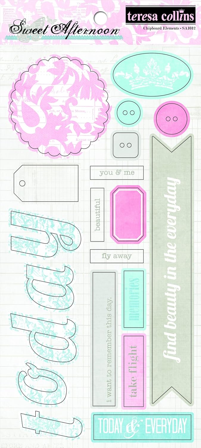 Teresa Collins Designs Sweet Afternoon Chipboard Elements 2