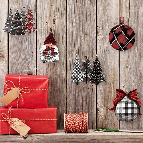 Miniatura 4 de Horaldaily 36 adornos colgantes de madera para fiestas de Navidad, gnomo, muñeco de nieve, camión, árboles, decoración colgante para Navidad,