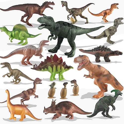 Miniatura 4 de Juguetes de dinosaurio, 20 paquetes de figuras de dinosaurio con libro educativo, juguete para niños de 3, 4, 5, 6, 7, 8 años, regalo de cumpleaños