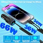 [Apple MFi Certified] iPhone Chargeur de voiture charge rapide, Braveridge 4.8A Double USB Adaptateur de chargeur de voiture pour allume-cigarette avec 6FT Câble en bobine de foudre pour iPhone 14 13 12 11 Pour/XS/XR/SE/X/iPad