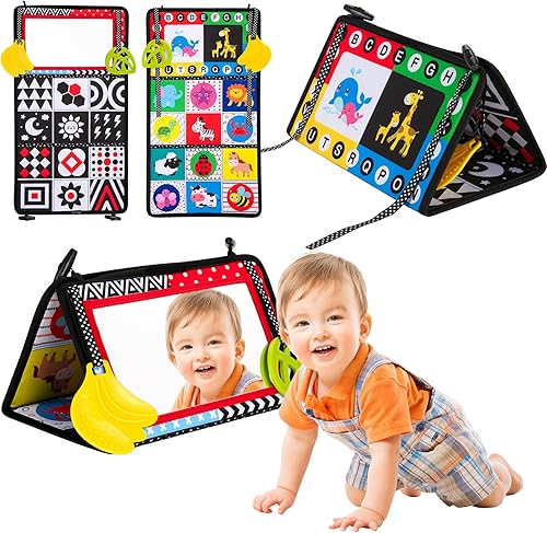Tapete para el tiempo boca abajo, espejo de bebé, juguetes para bebés, juguetes para bebés de 3-6, 7, 8, 9, 10, 11, 12 meses, juguetes sensoriales