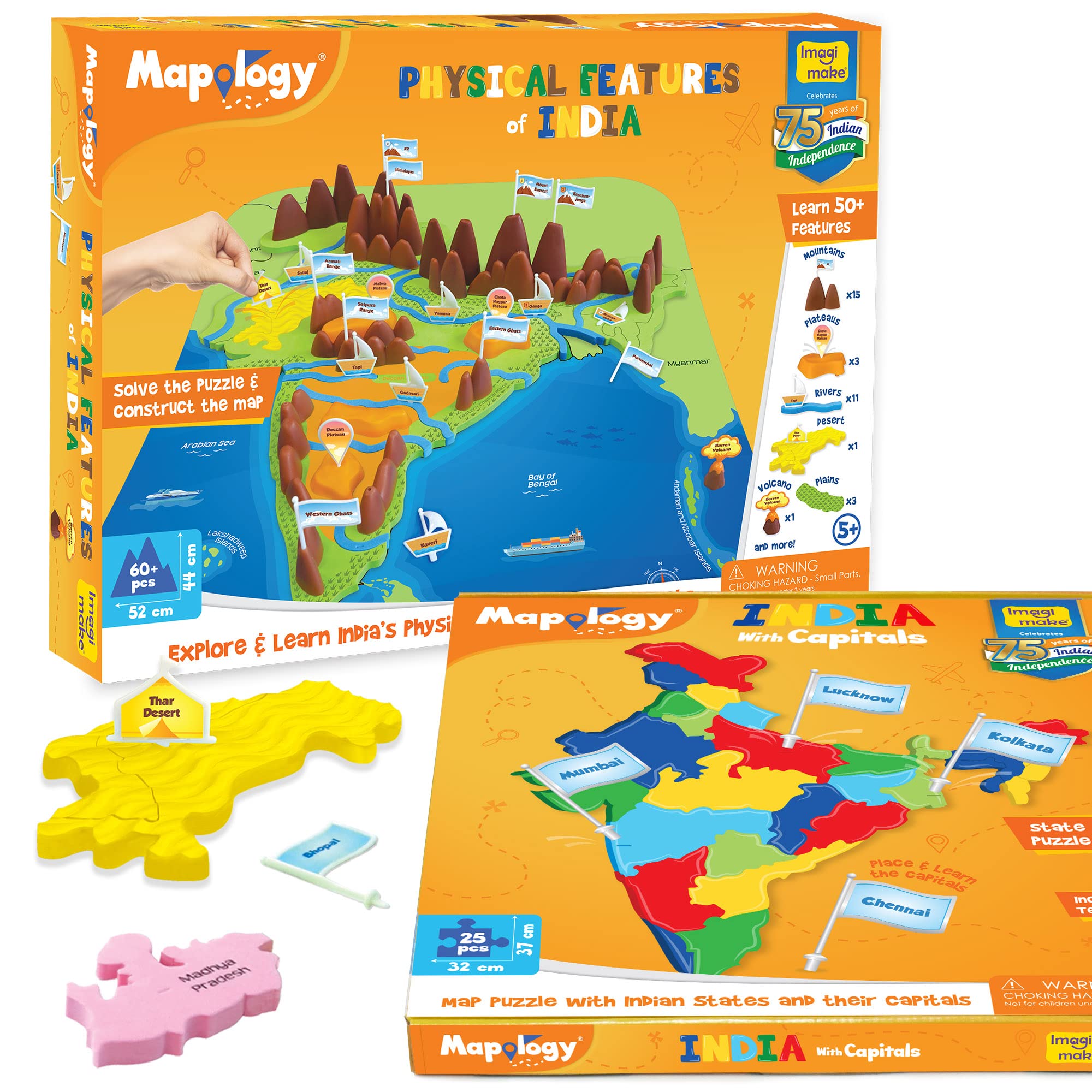 Imagimake Mapology, India Political & Physical Map Puzzle, Educational Toy for Boys & Girls, Made in India, Learning Kit, Best Gift for Ages 5+ Years, Kid (B0B6Q19ZD6) Amazon Price History, Amazon Price Tracker
