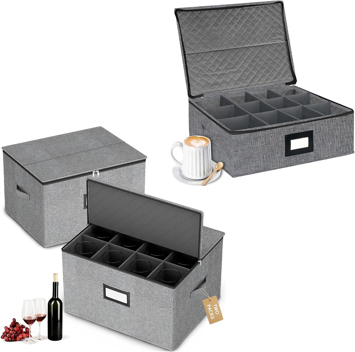 homyfort Mug and Wine Glass Storage Box