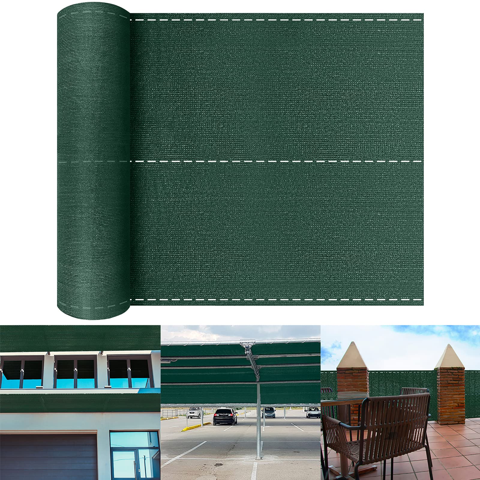 ACXIN Schattiernetz Schattierwirkung & Sichtschutz | UV-Schutz & Witterungsbeständig | Perfekt für Garten, Gewächshaus & Terrasse | Sonnenschutz | Meterware (1,5m*10m, Dunkelgrün)