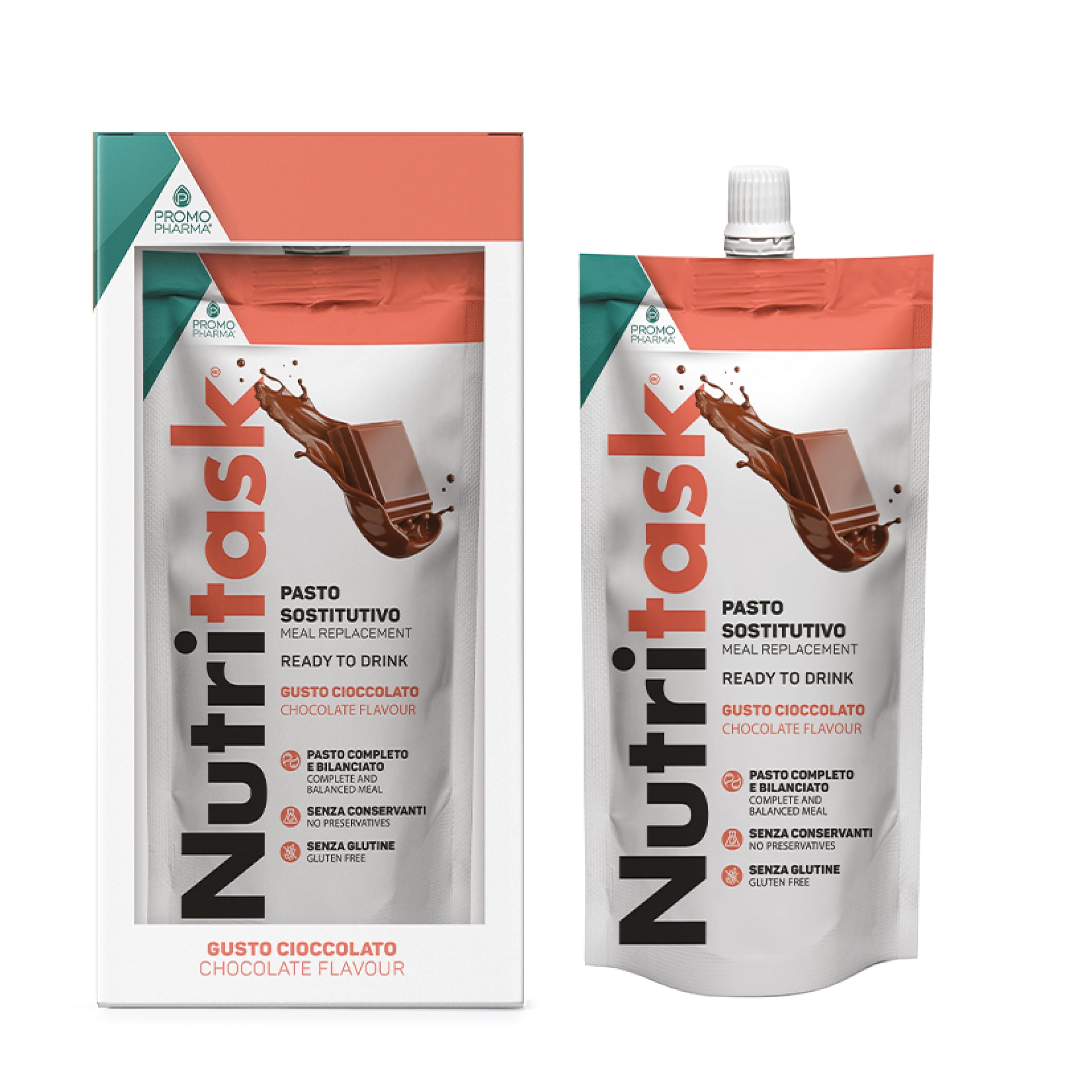 Nutritask Pasto Sostitutivo Proteico Pronto da Bere Cioccolato – Pouch 220 g