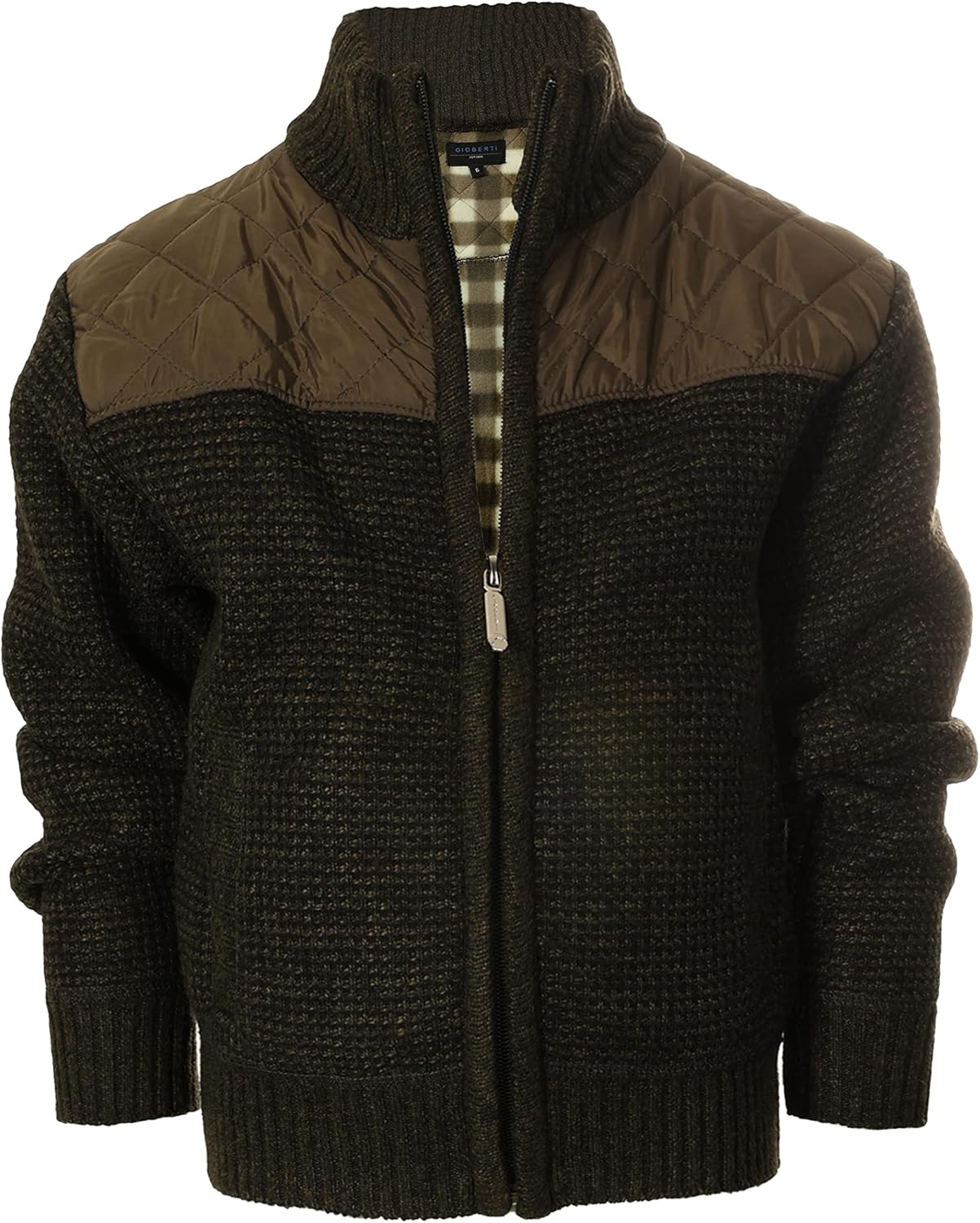 Gioberti Boy’s Knitted Full Zip Cardigan Sweater with Soft Brushed Flannel Lining Gioberti Boy’s Knitted Full Zip Cardigan Sweater with Soft Brushed Flannel Lining