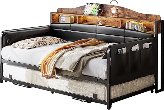 ANCTOR Daybed with Trundle – Brown, Bonus Features Galore