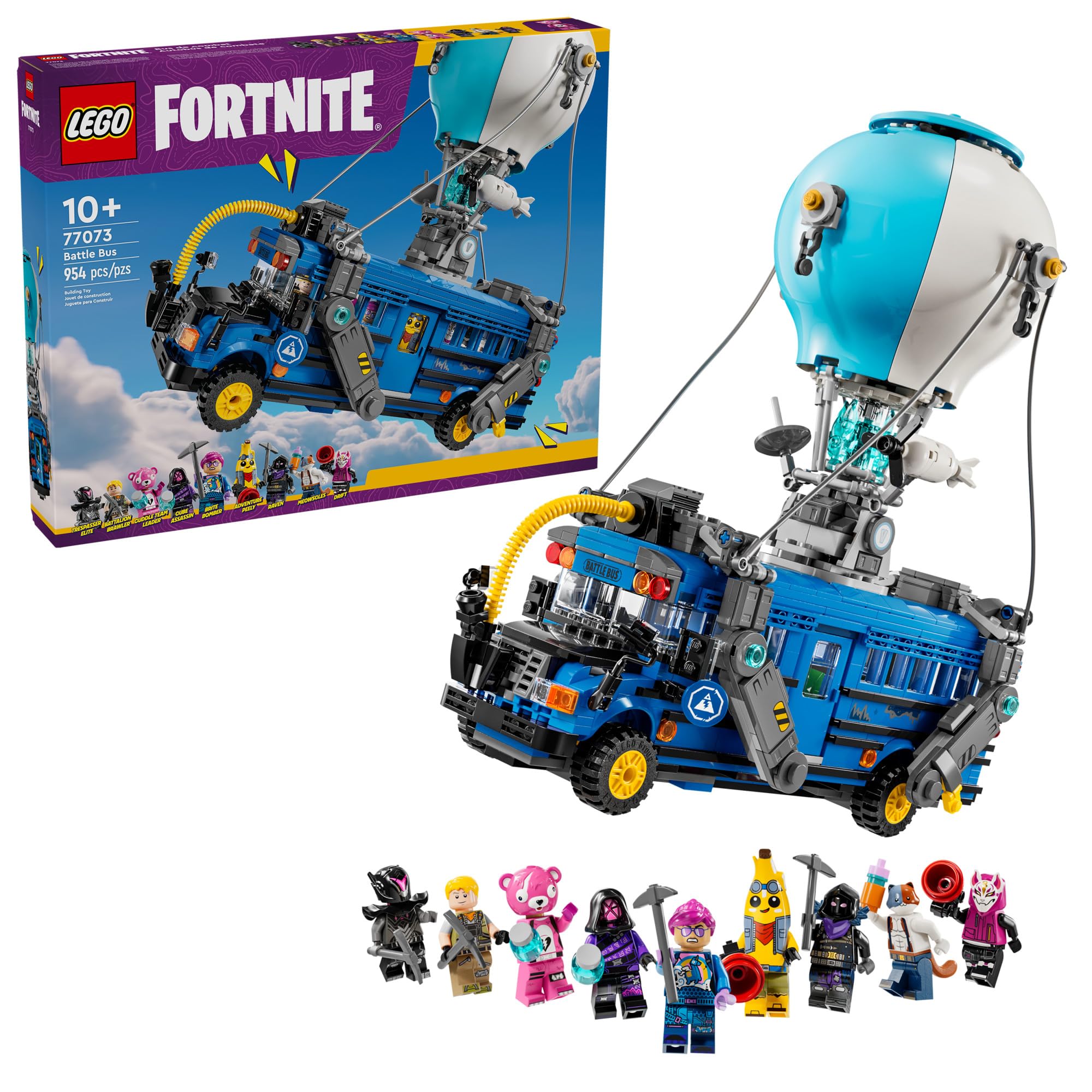 Fortnite Battle Bus Building Toy - Collectible Fortnite Toy for Kids, Boys & Girls, Ages 10+ - Pretend Play Set with 9 Minifigures from Video Game - Gift for Birthdays - 77073