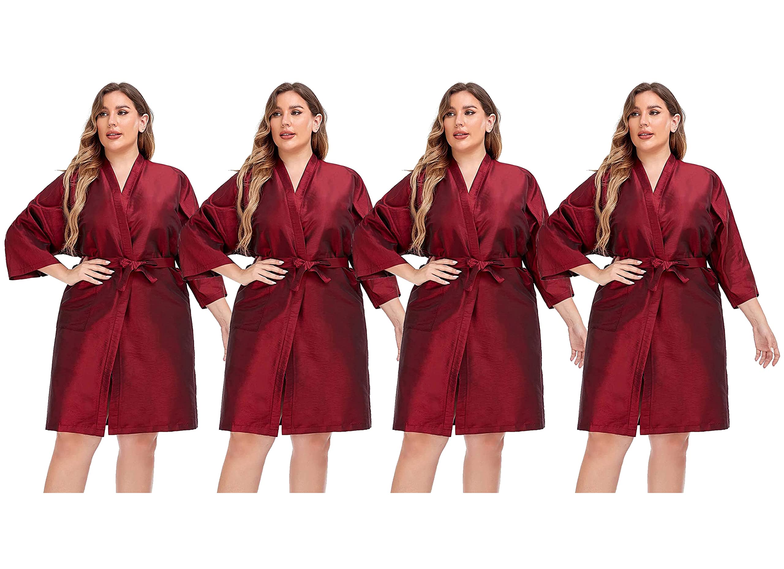 PERFEHAIR Capa de bata para cliente de salón, paquete de 4, bata de peluquería para estilistas para cortar el cabello, coloración del cabello, maquillaje rojo